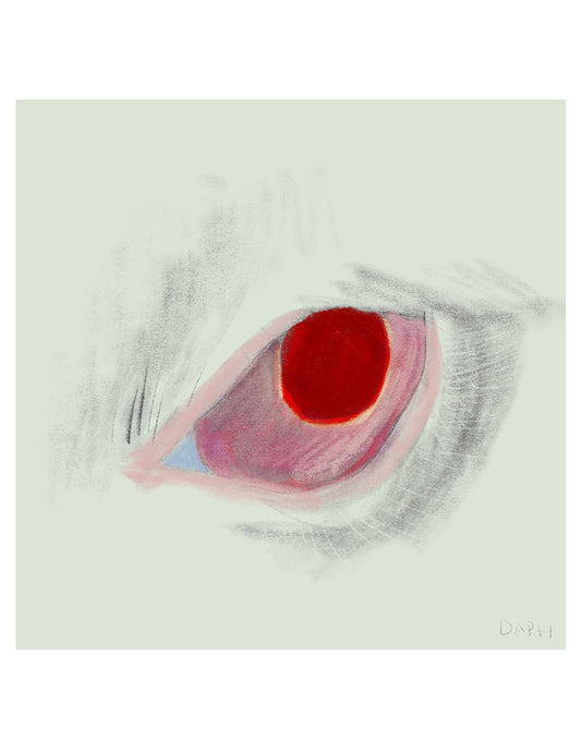 8x8 inch Art Print "Red Eye Angry"