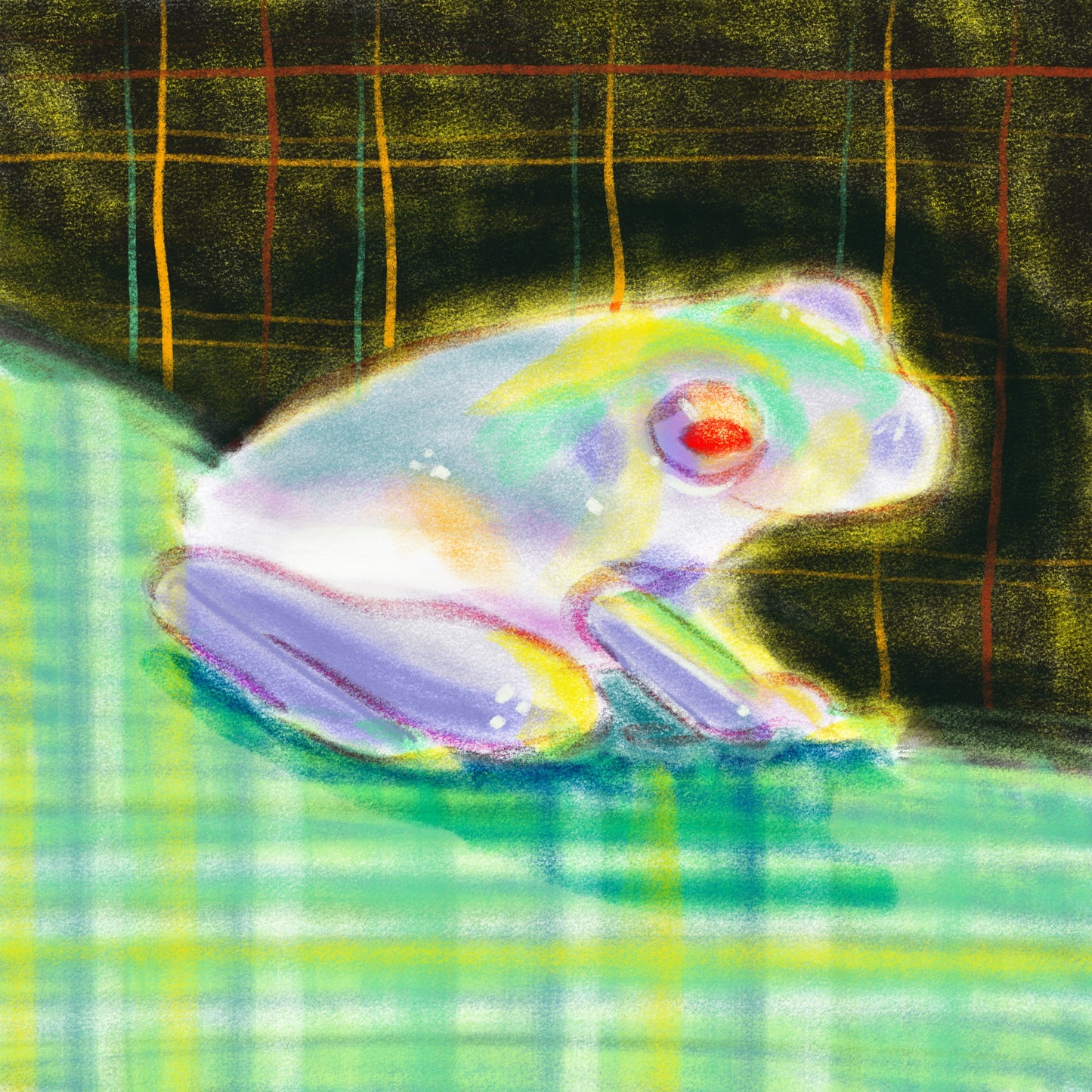 8x8 inch Limited Edition Art Print Framed "Frog 1-6"