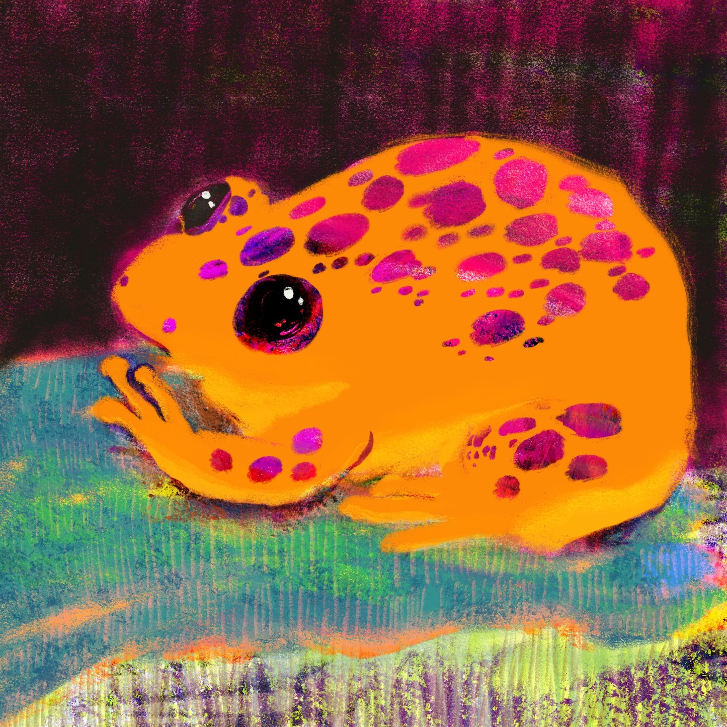 8x8 inch Limited Edition Art Print Framed "Frog 1-6"