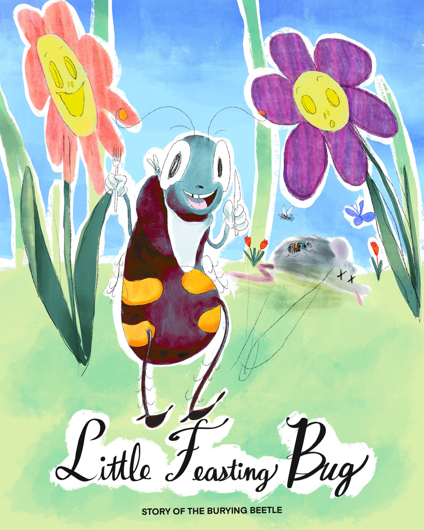 8x10 inch Art Print "Little Feasting Bug: Story of the Burying Beetle"