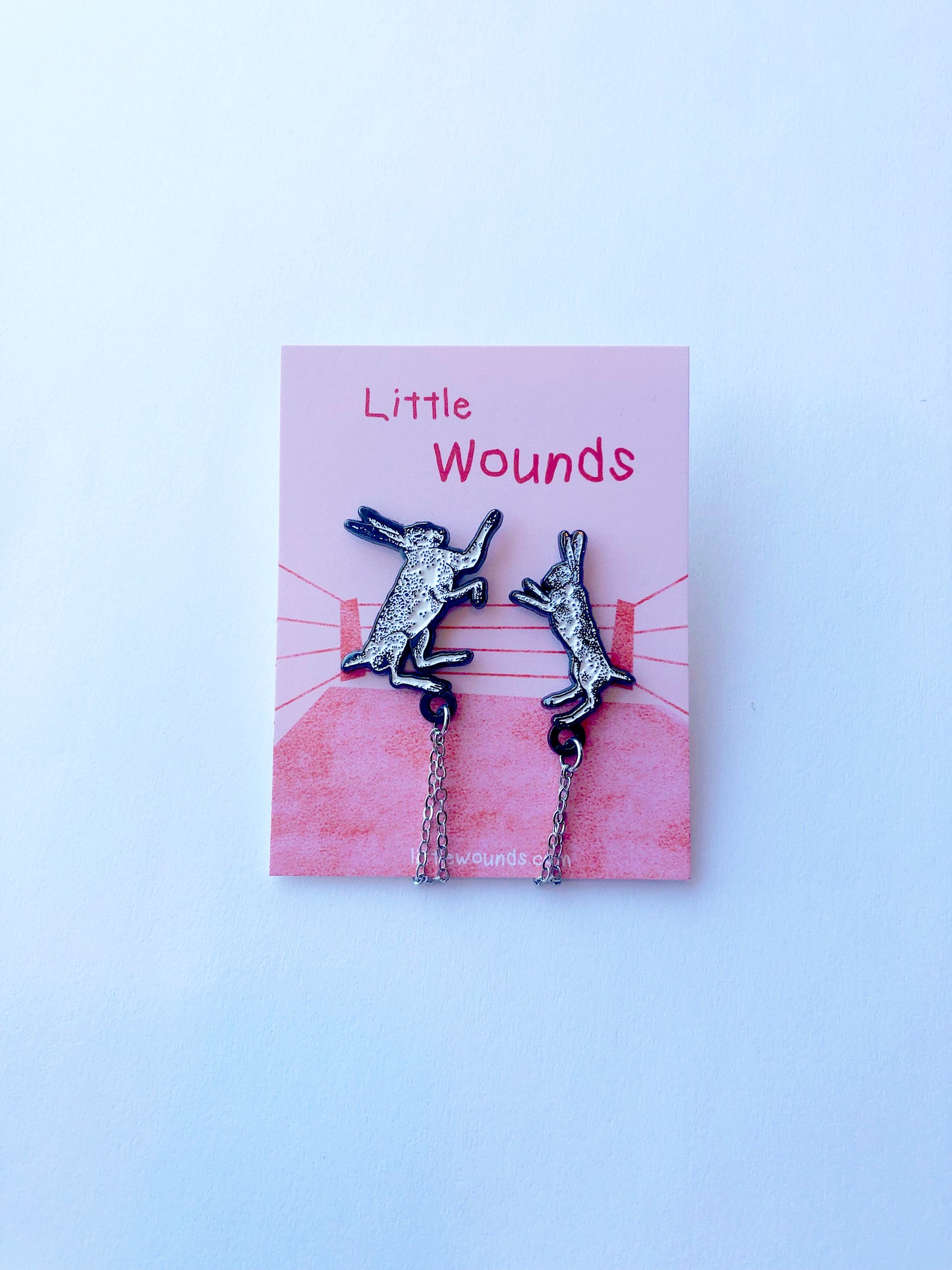 Boxing Hares Collar Pins