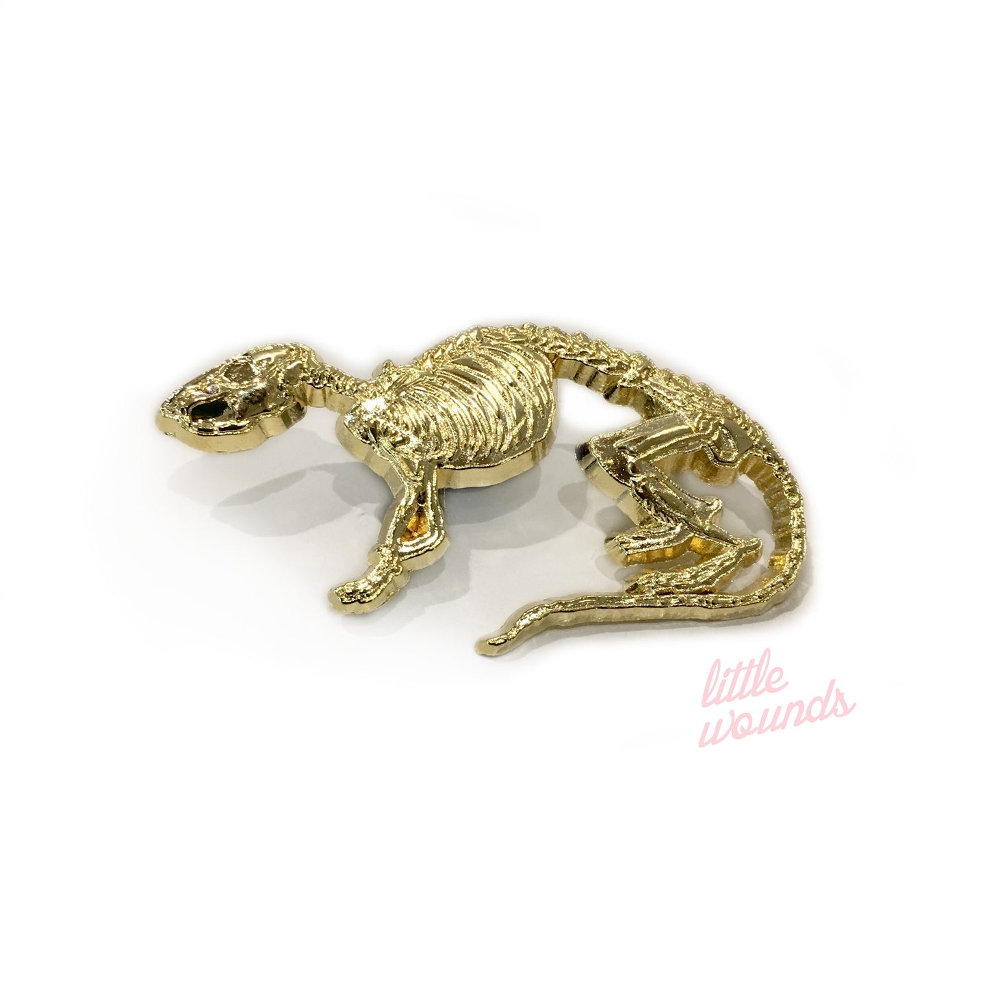 Gold Rat Skeleton Lapel Pin