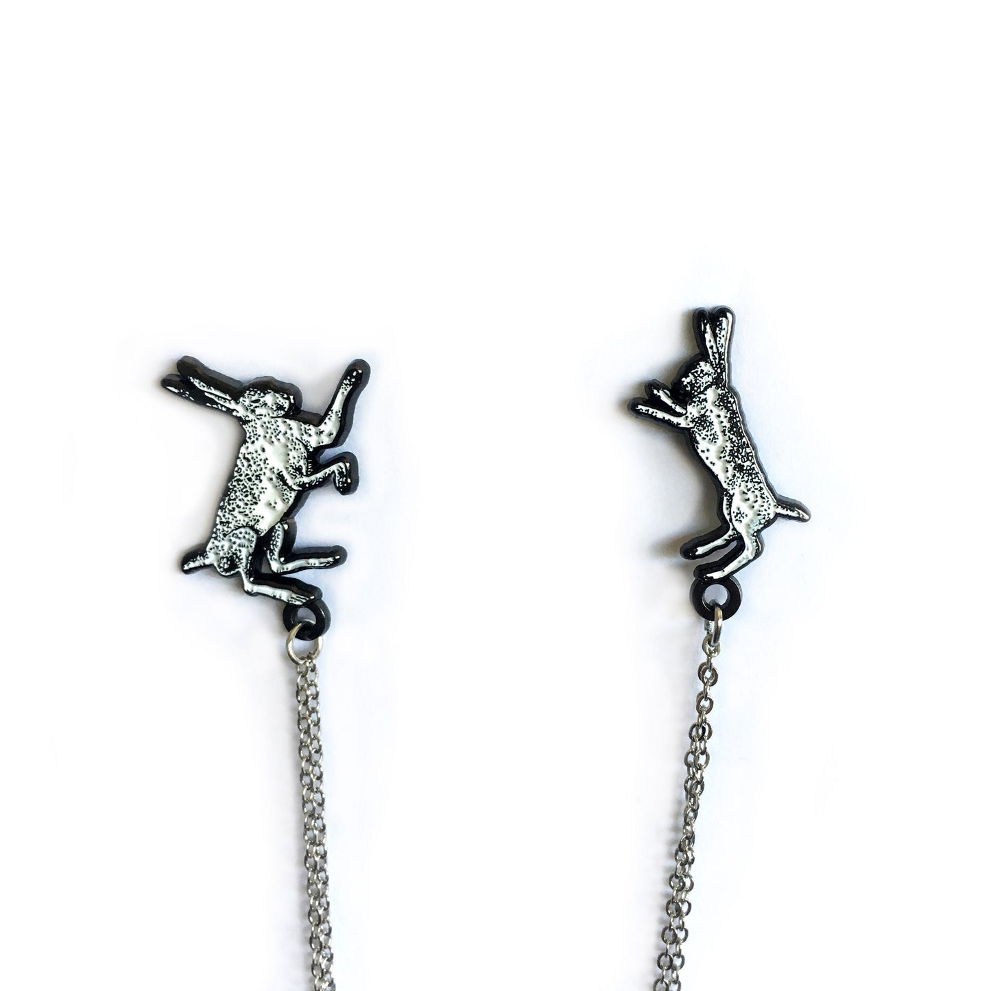 Boxing Hares Collar Pins